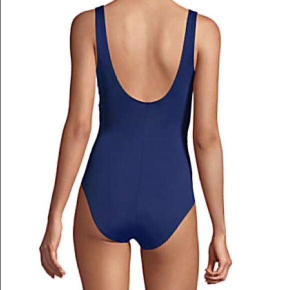 Land’s End Plus regular size Slenderize V neck one piece swimsuit various - Picture 3 of 5